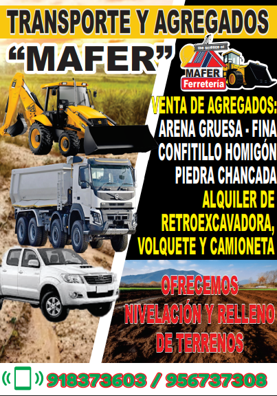 Flyer Venta de Agregados y Alquiler de Maquinaria